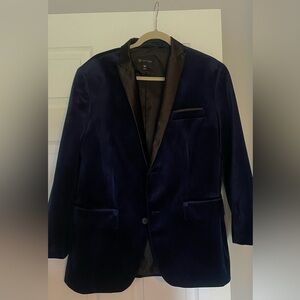 Navy Suede Suit Jacket Men’s